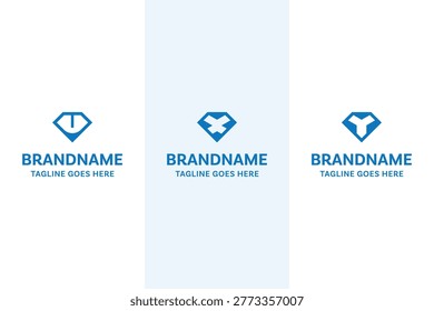 Letter U X Y Diamond Logo Set, symbolizing value, strength, and timeless brilliance
