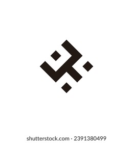 Letter U, Y, A and C square geometric symbol simple logo vector