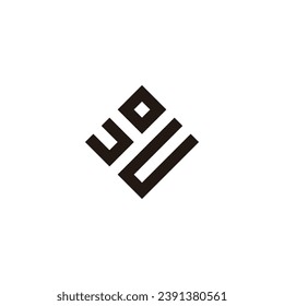 Letter U, y, u and c square geometric symbol simple logo vector