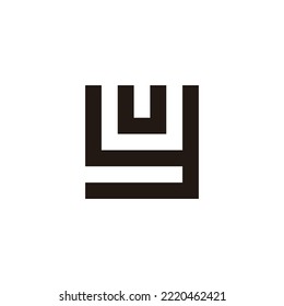 Letter u and y square geometric symbol simple logo vector