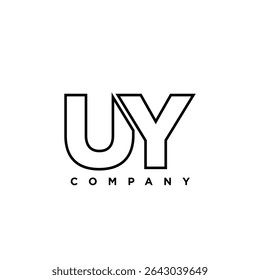 Letter U and Y, UY logo design template. Minimal monogram initial based logotype.