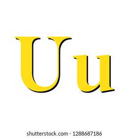 letter U yellow