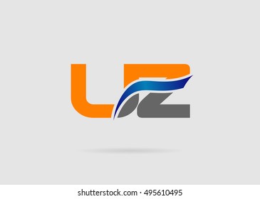 Letter u and z logo vector
