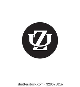 letter U and Z monogram circle logo