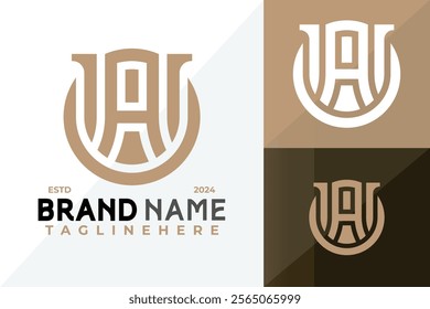 Letter Ua or Au Monogram Logo Icon Vector Design Illustration