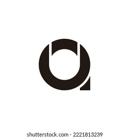 Letter Ua aU U a circle, outline geometric symbol simple logo vector