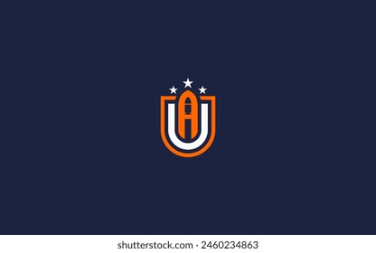 letra ua con escudo logo icono diseño Vector diseño Plantilla inspiración
