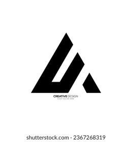 Letter Ua triangle unique shapes alphabet modern abstract monogram logo