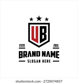 letra UB monograma escudo estrela logotipo modelo vetorial