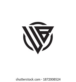  Letter UB triangle monogram cool modern simple logo concept
