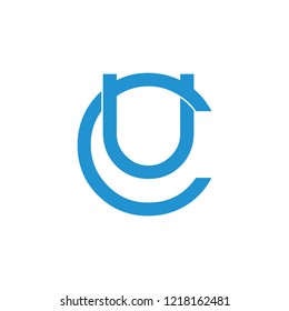 letter uc circle geometric logo 