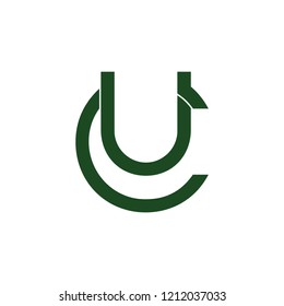 letter uc linear logo vector