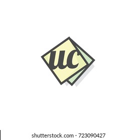 Letter UC with rectangle element