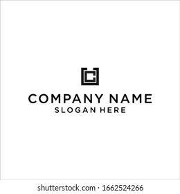 letter uc square logo design vector illustration template