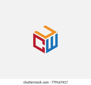Letter UCW logo. Three letter icon