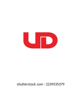 letter ud linked linear simple geometric logo vector 