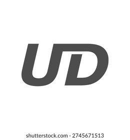 Letter UD linked logo icon isolated on white background