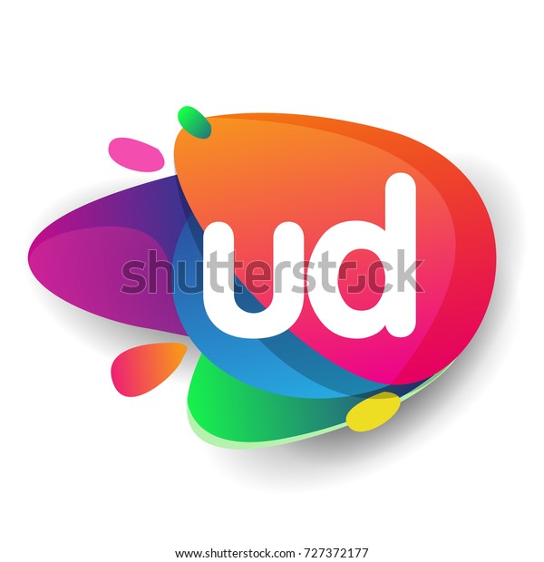 Letter Ud Logo Colorful Splash Background Stock Vector (Royalty Free ...