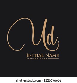 Letter Ud Logo. Initial Letter Design Vector Luxury Colors