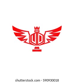 Letter UD VD Hexagon Shape with Wings