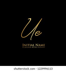 Letter Ue Logo. Initial Letter Design Vector Luxury Colors