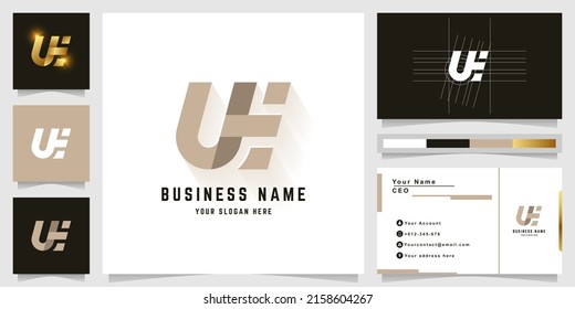 Logo des Briefes UE oder UYE mit Visitenkartendesign