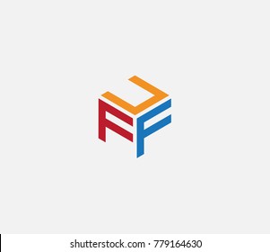 Letter UFF logo template. three letter icon