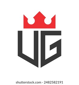 Letter UG Crown Logo. Crown on Letter UG Logo Design Template