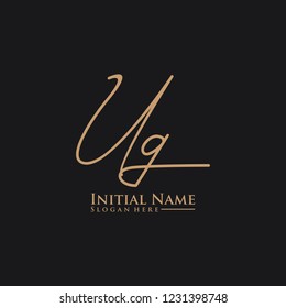 Letter Ug Logo. Initial Letter Design Vector Luxury Colors