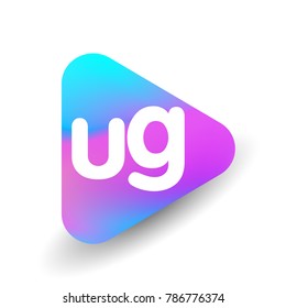 Letter UG logo in triangle shape and colorful background, letter combination logo design for business and company identity.
