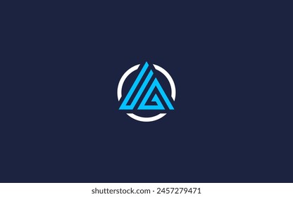 letter ug with triangle logo icon design vector design template inspiration