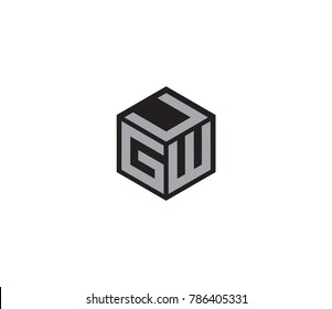 Letter UGW logo. Three letter icon