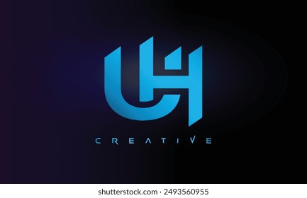 Letter UH logo design creative custom clean two alphabet logo
