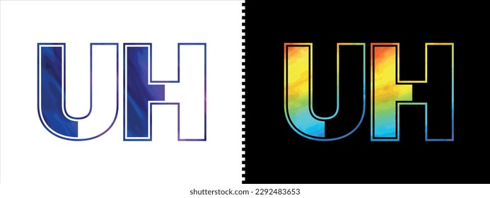 Letter UH logo design vector template. Creative modern luxurious logotype for corporate business identity