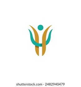Letter UH People Logo vector. HU Icon vector