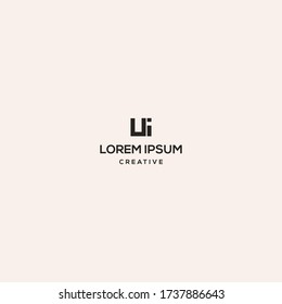Diseño de plantilla de logotipo de interfaz de usuario de letras Resumen en ilustración de vector 