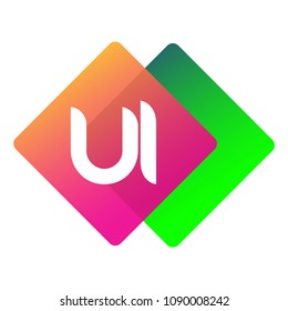 Letter UI logo with colorful geometric shape, letter combination logo design for creative industry, web, business and company.