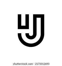 Letter UJ JU logo design