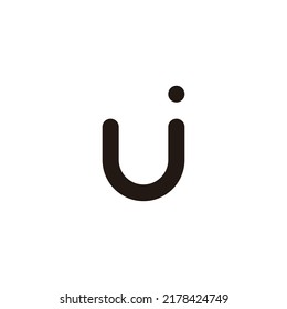 Letter Uj JU U J Curve Geometric Symbol Simple Logo Vector