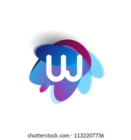 Letter UJ logo with colorful splash background, letter combination logo design for creative industry, web, business and company.