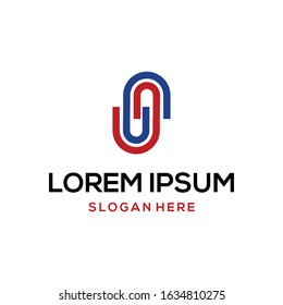 Letter UJ Outline Monogram Abstract Creative Business Logo