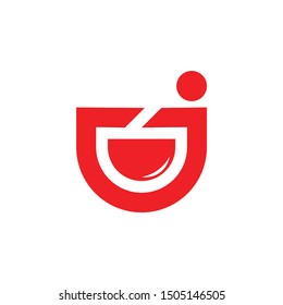letter uj simple geometric abstarct logo vector