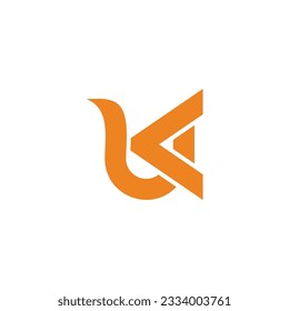 letter uk arrow curves geometric logo vector 