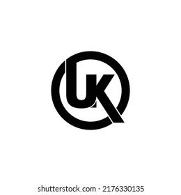 Letter UK Circle Logo Design Vector