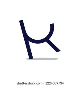 letter uk curves geometric logo vector