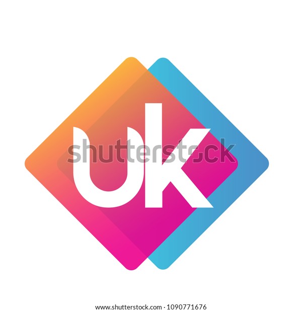 Letter Uk Logo Colorful Geometric Shape Stock Image Download Now