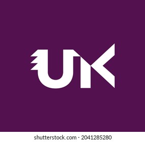 Letter UK Logo Identity. Initial U and K Monogram Logo Design for Brand Identity