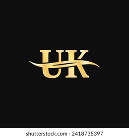 Letter U.K Logo monogram design Luxury minimalist, elegant typography vector of initial branding name logos template