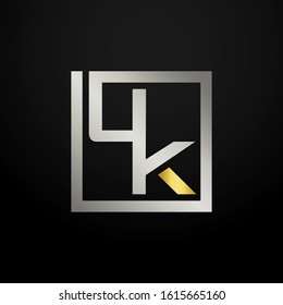 Letter UK modern logo icon monogram design. Outstanding professional elegant trendy based alphabet. Vector graphic template element in silver and gold color. Can be used for luxury company branding.