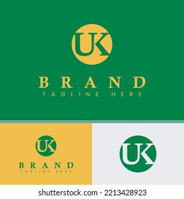 Letter UK Monogram Logo, suitable for any business.